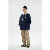 Unisex Jacket Retro Hooded Jacket Men Baggy Coat